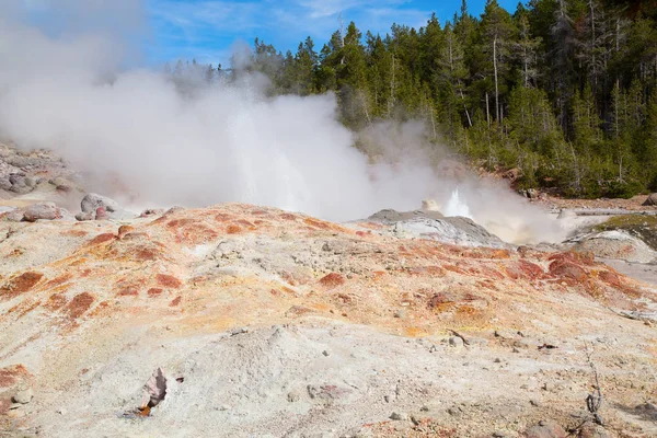 Basen Gejzerów Norris Parku Narodowym Yellowstone Usa — Zdjęcie stockowe