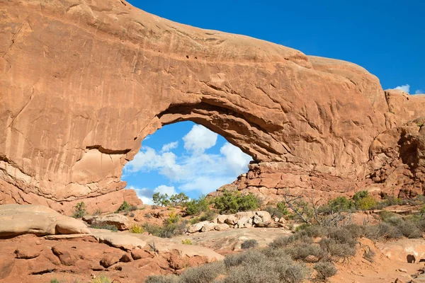 Slavné Jižní Okno Oblouk Arches National Park Utah Usa — Stock fotografie