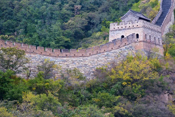 Famous Great Wall China Section Mutianyu Located Nearby Beijing City — Stock Photo, Image