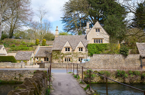 Ancient village "Lower Slaughter" in the Cotswolds region