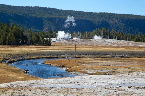 Famoso Río Firehole Parque Nacional Yellowstone Estados Unidos — Foto de Stock