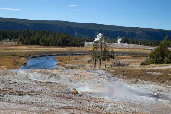 Firehole Nehirde Yellowstone Milli Parkı — Stok fotoğraf