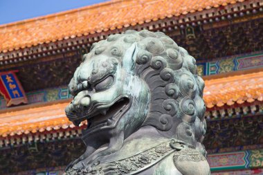 BEIJING, ÇİN - 14 Ekim 2017: Yasak Şehir (Saray Müzesi), Çin imparatorluk sarayı Ming hanedanlığından Qing hanedanlığının sonuna kadar (1420-1912)).