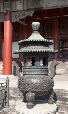 BEIJING, ÇİN - 14 Ekim 2017: Yasak Şehir (Saray Müzesi), Çin imparatorluk sarayı Ming hanedanlığından Qing hanedanlığının sonuna kadar (1420-1912)).