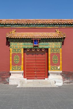 BEIJING, ÇİN - 14 Ekim 2017: Yasak Şehir (Saray Müzesi), Çin imparatorluk sarayı Ming hanedanlığından Qing hanedanlığının sonuna kadar (1420-1912)).