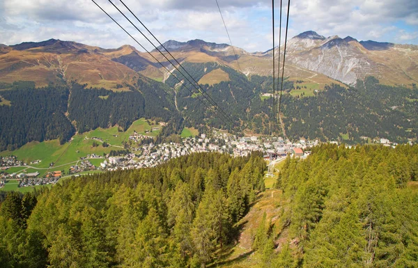 Sviçre Nin Davos Kentindeki Jakobshorn Dağı Nda Sonbahar Manzarası — Stok fotoğraf