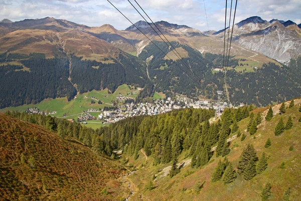 Sviçre Nin Davos Kentindeki Jakobshorn Dağı Nda Sonbahar Manzarası — Stok fotoğraf