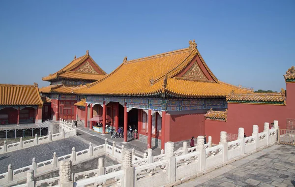 BEIJING, ÇİN - 14 Ekim 2017: Yasak Şehir (Saray Müzesi), Çin imparatorluk sarayı Ming hanedanlığından Qing hanedanlığının sonuna kadar (1420-1912)).