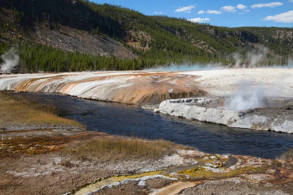 Yellowstone Ulusal Parkı 'ndaki kara kum gayzer havzası, ABD