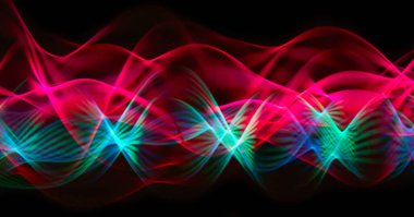 Siyah üzerinde soyut dalgalı eğri