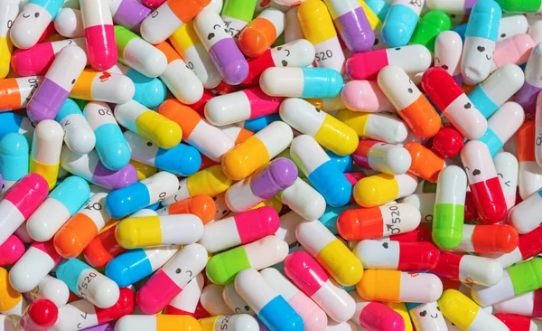 Colección Las Coloridas Cápsulas Con Medicamentos —  Fotos de Stock