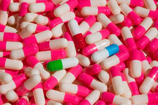 Collection of the colorful capsules with medicines