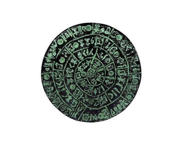 Greece Crete Phaistos Ancient Disk Replica Isolated White — Stock Photo, Image