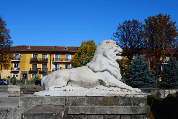 Drobeta Turnu Severin Cidade Romania Monumento Dos Heróis Leão Marco — Fotografia de Stock