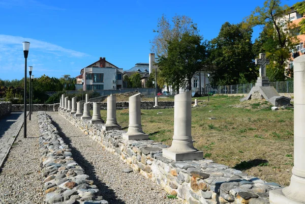 Şehir Roman Fort Drobeta Turnu Severin Mimari Detay Harabeleri — Stok fotoğraf