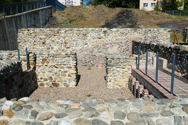 Şehir Roman Fort Drobeta Turnu Severin Mimari Detay Harabeleri — Stok fotoğraf