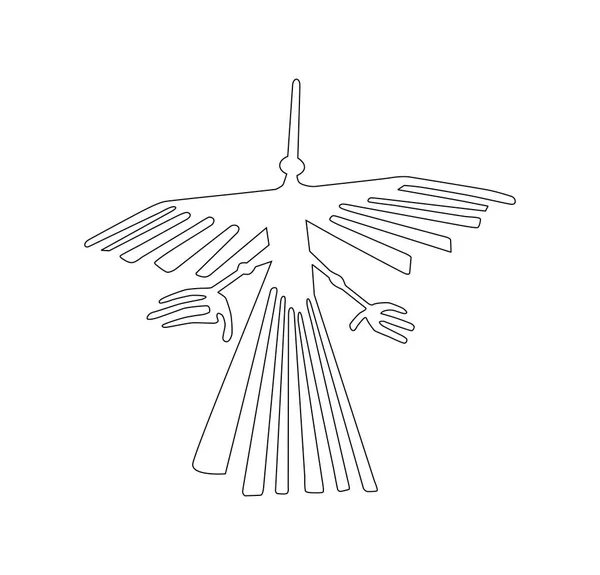 Nazca Peru Fågel Antika Geoglifo Symbol Illustration — Stockfoto