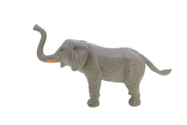 Plástico Brinquedo Elefante Isolado Sobre Fundo Branco — Fotografia de Stock