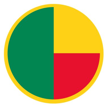 Benin ülke madalyon bayrak yuvarlak simge tabanlı