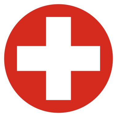 Yuvarlak sembolü İsviçre ülke madalyon bayrağı dayalı