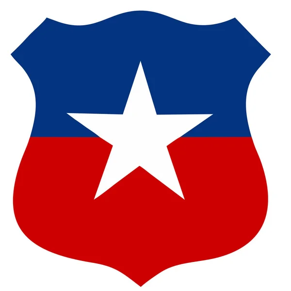 Χιλή Εθνική Σημαία Κύκλος Βασίζεται Ασπίδα Σύμβολο — Φωτογραφία Αρχείου