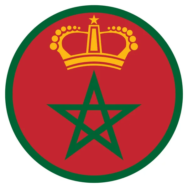 Marrocos País Roundel Bandeira Com Base Símbolo Redondo — Fotografia de Stock