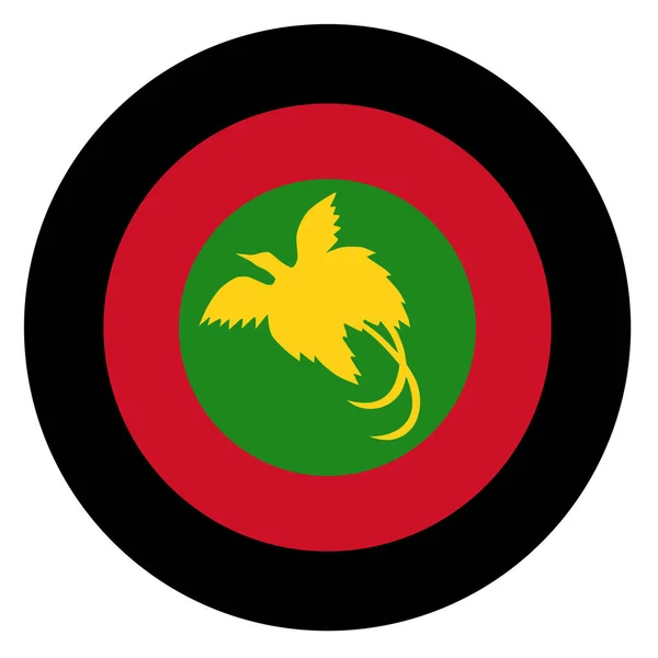 Прапор Папуа Нова Гвінея Країни Roundel Підставі Круглі Символ — стокове фото