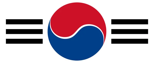 Güney Kore Ülke Madalyon Bayrak Yuvarlak Simge Tabanlı — Stok fotoğraf