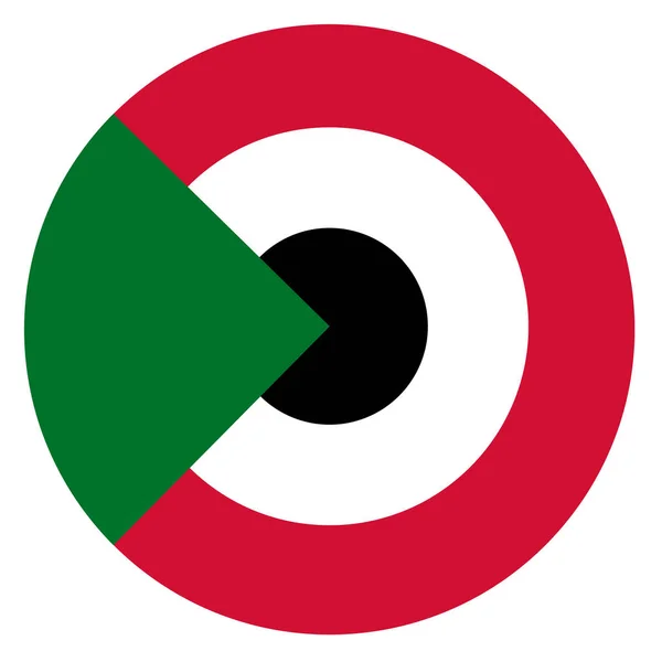 Σημαία Του Σουδάν Χώρας Κύκλος Βάση Στρογγυλή Σύμβολο — Φωτογραφία Αρχείου