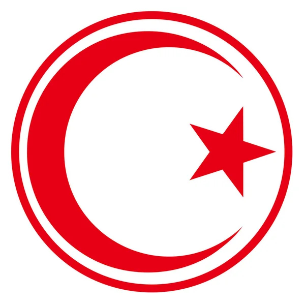 突尼斯国家圆环旗子基于圆的圆的标志 — 图库照片