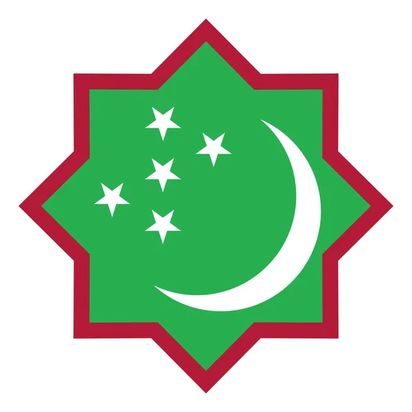 Turkmenistan Country Roundel Flag Based Symbol — Stock Photo, Image