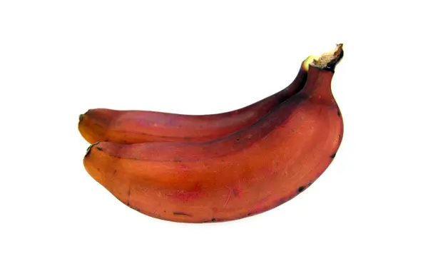 Owoce Czerwone Banany Białym Tle Nad Białym Tle — Zdjęcie stockowe