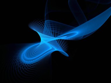 Parlayan kareler, çizgi ve şekil öğelerini uzay üç boyutlu kompozisyon. Bilim ve teknoloji kavramı. Fraktal geometri.