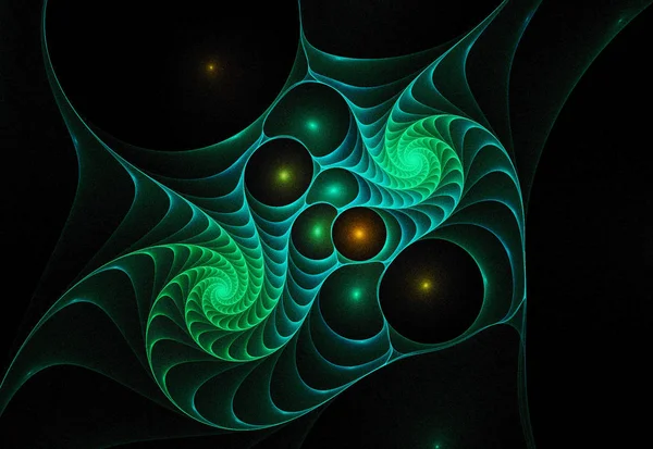 Abstract Fractal Computer Generated Composition Spiral Shapes — Stock Photo, Image