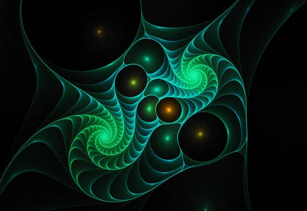 Fractal Abstract Computer Gegenereerde Samenstelling Met Spiraal Vormen — Stockfoto