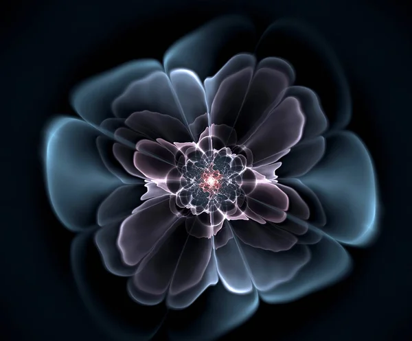 Abstracte Bloemen Compute Gegenereerde Afbeelding Zwarte Achtergrond — Stockfoto