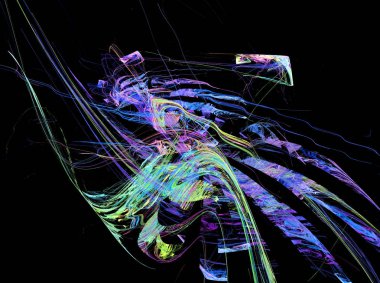 Soyut çok renkli fraktal desen. Oluşturulan bilgisayar grafikleri.