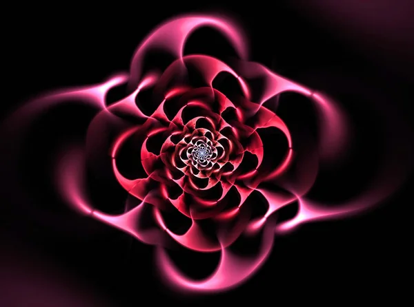 Abstract flower compute generated image on black background