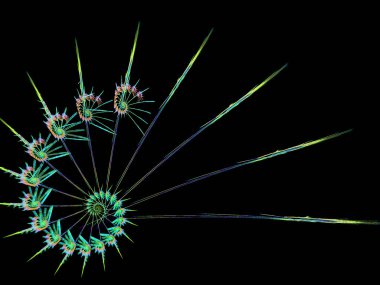 Soyut fraktal bilgisayar kompozisyon sarmal şekillerle oluşturulan