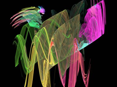 Soyut çok renkli fraktal desen. Oluşturulan bilgisayar grafikleri.