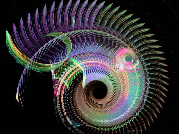 Abstrato Multicolorido Padrão Fractal Espiral Gráficos Gerados Por Computador — Fotografia de Stock