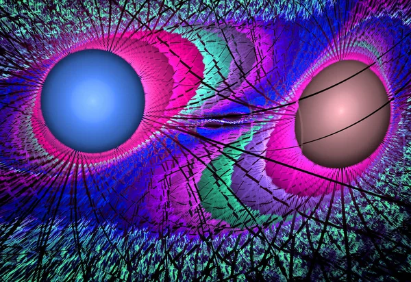 Modèle Fractal Multicolore Abstrait Graphiques Générés Par Ordinateur — Photo