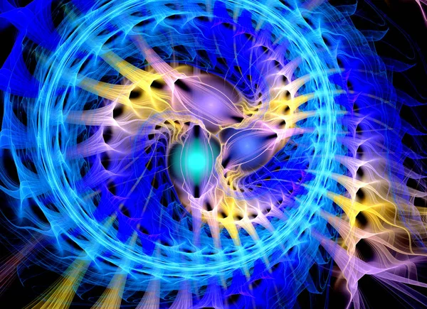 Abstract Multicolored Spiral Fractal Pattern Computer Generated Graphics — Stock Photo, Image