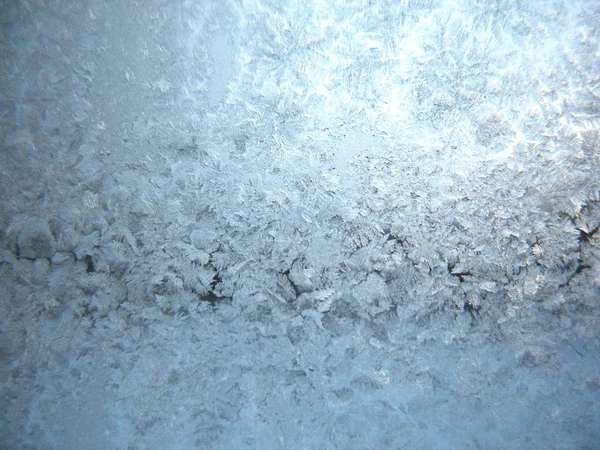 Este Padrão Gelado Janela Inverno Vidro — Fotografia de Stock