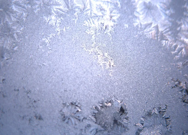 Est Motif Givré Sur Fenêtre Hiver Verre — Photo