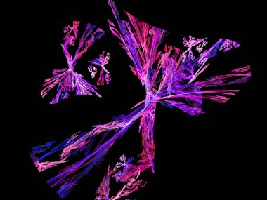 Soyut fraktal bilgisayar oluşturulan çeşitli geometrik şekiller ile kompozisyon