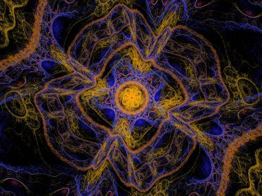 Soyut çok renkli fraktal desen. Oluşturulan bilgisayar grafikleri.