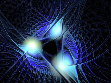 Soyut fraktal bilgisayar oluşturulan çeşitli geometrik şekiller ile kompozisyon