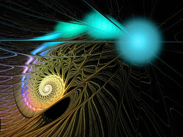 Абстрактный Разноцветный Спиральный Фрактальный Рисунок Компьютерная Графика — стоковое фото