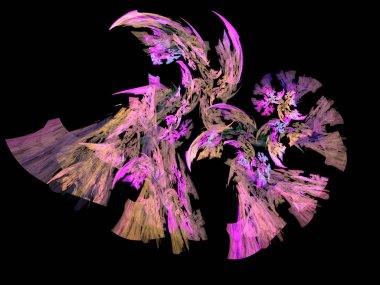 Soyut fraktal bilgisayar oluşturulan çeşitli geometrik şekiller ile kompozisyon